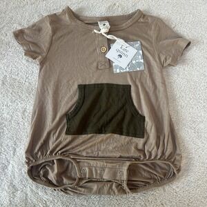 NWT Kate Quinn Bamboo Short Sleeve Baby‎ Bubble Romper size 12-18 Month W/pocket